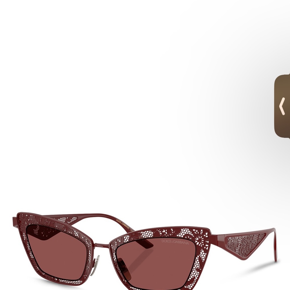 Dolce & Gabbana Brown Cat-Eye lace Sunglasses